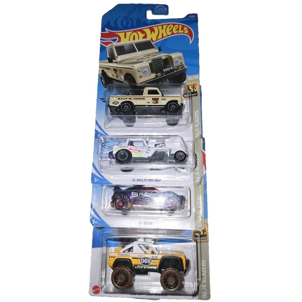 Hot‎ Wheels Lot 6 Baja Blazers Land Rover Ford Bronco 42 Willys Jeep New